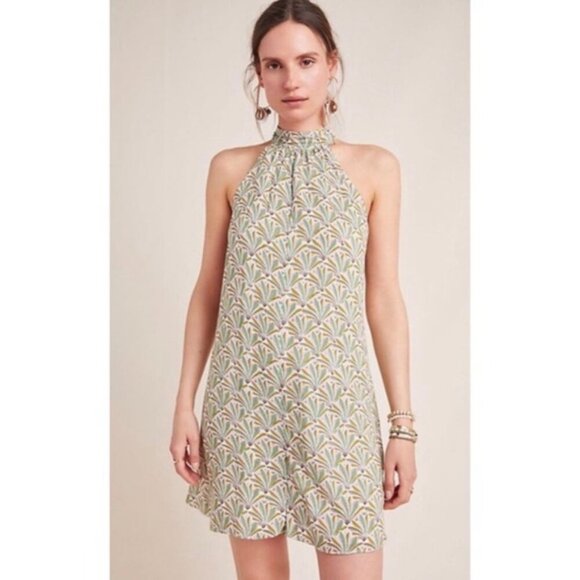 Anthropologie Maddie Halter Romper Green Fern Palm Print - Picture 3 of 10